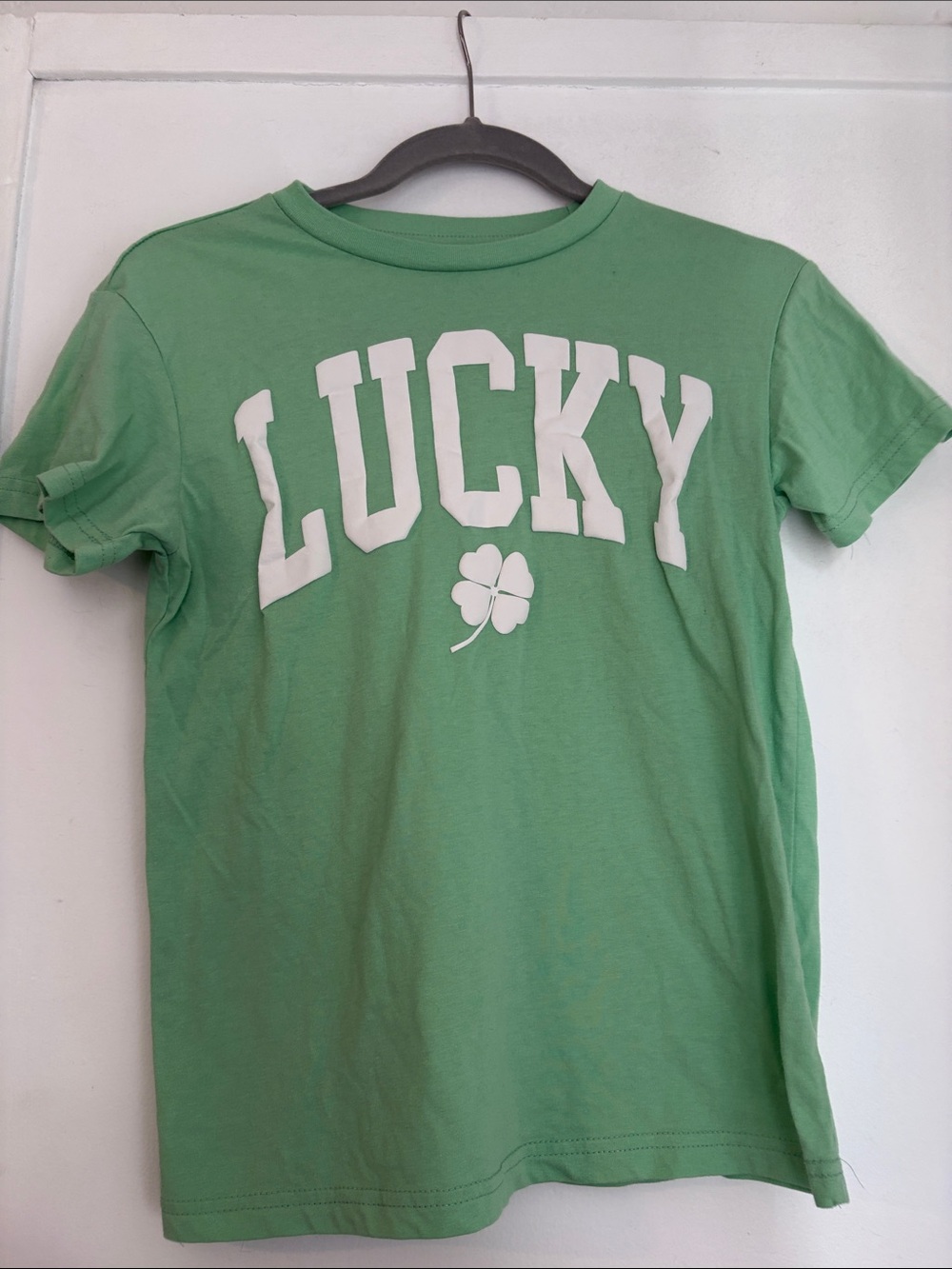 Mighty Fine Light Green "Lucky" Tee with White Graphic